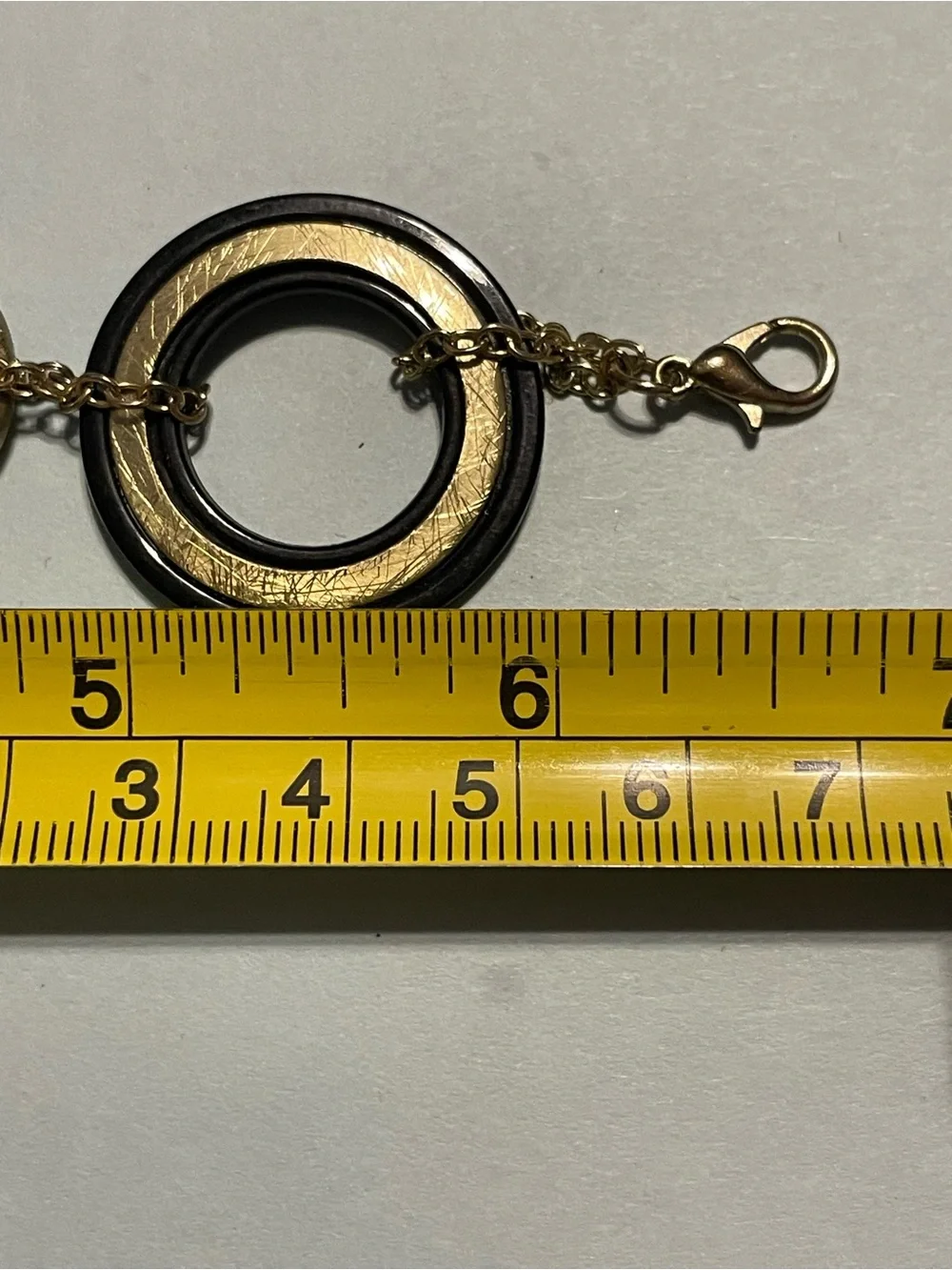 Gold Tone Black Plastic Bracelet #9652